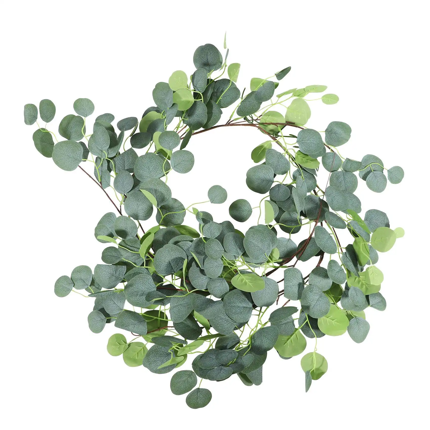 Artificial Eucalyptus Garland Fake Vine Plant with Leaves Faux Silver Dollar Greenery for Wedding Outdoor Decoration