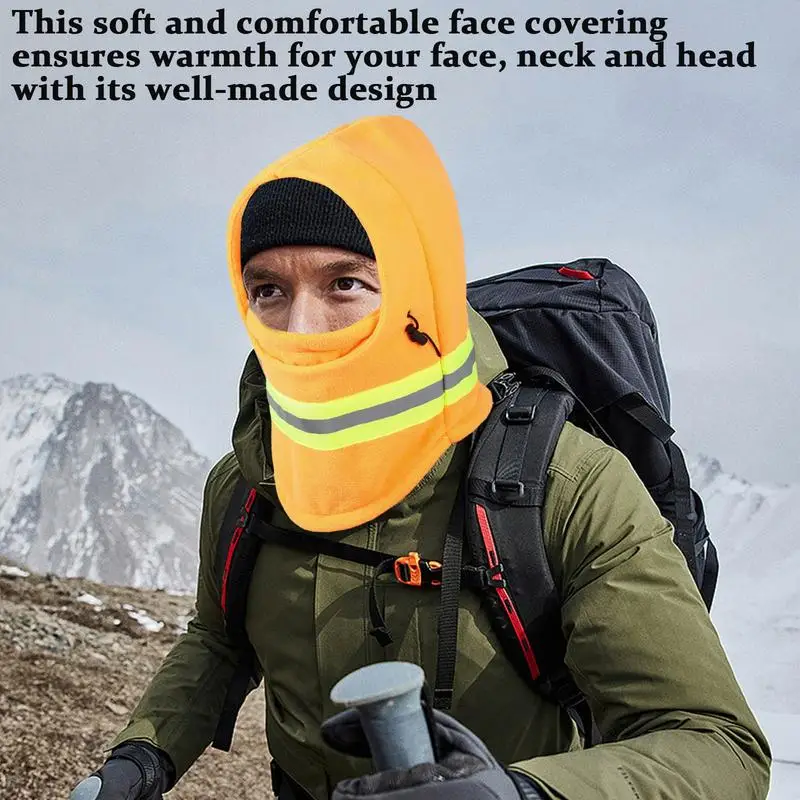 Reflective Winter Hat Warm Windproof Reflective Hat Green Ski Cover Multi-Purpose Winter Running Hat Breathable Face Cover For