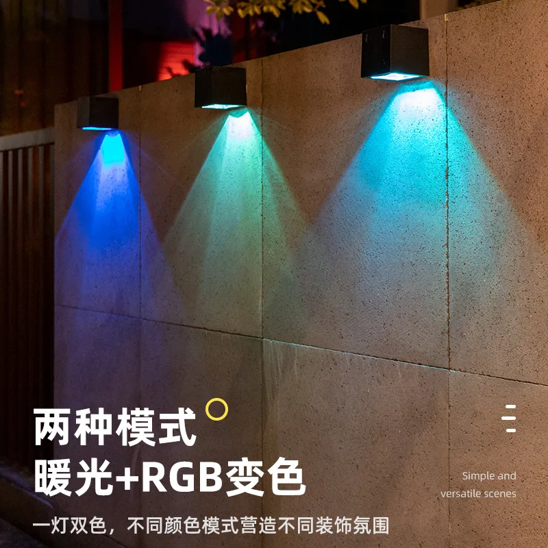 Solar Energy Atmosphere Wall Lamp Outdoor Garden Courtyard Lighting Fence Light Rural New Home Use Square Small Night Lamp