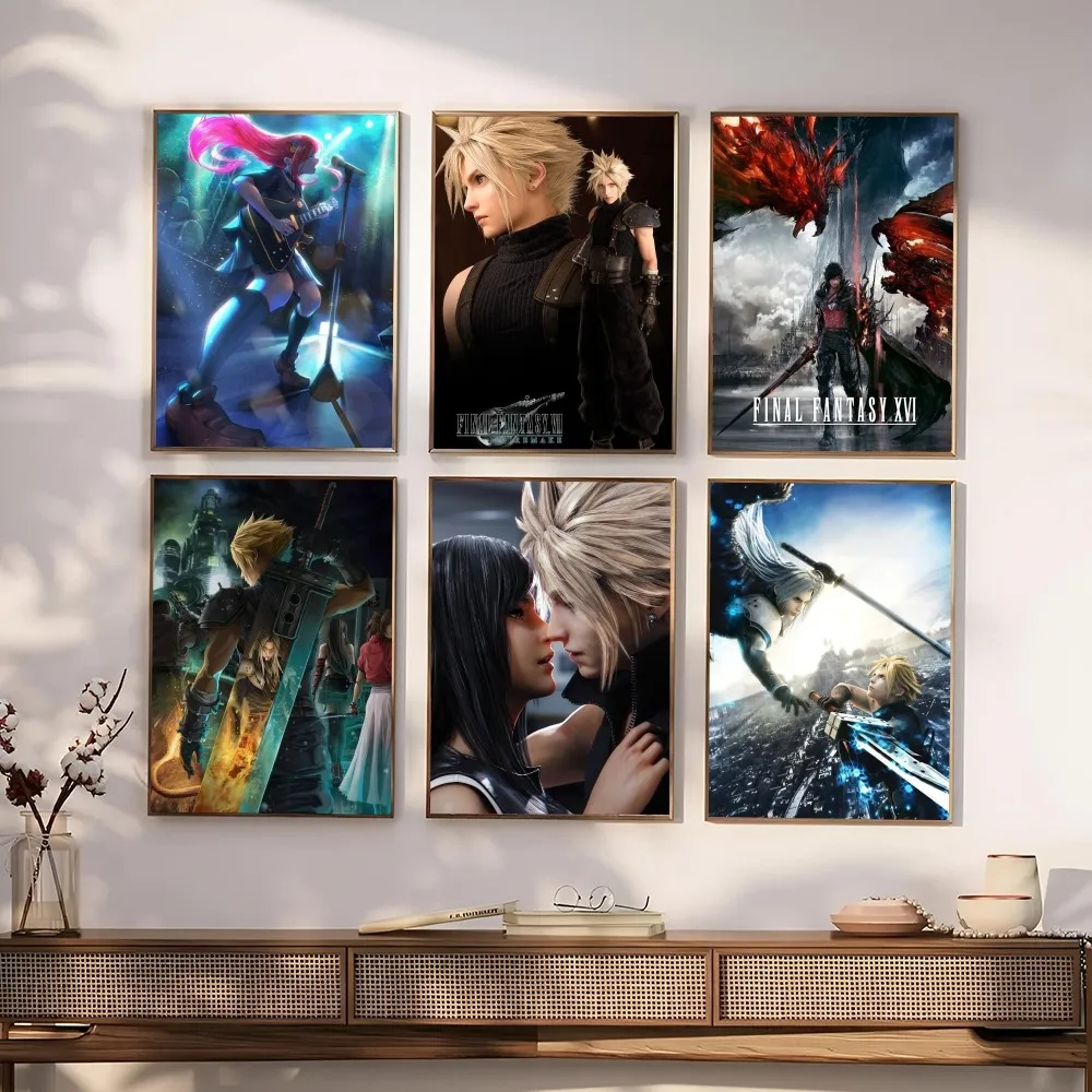 فاينل فانتاسي السابع سحابة الصراع ملصق ، طباعة ورقة ، غرفة نوم ، مدخل ، بار ، مقهى ، الفن ، الديكور ، اللوحة ، لعبة ، 1 قطعة
