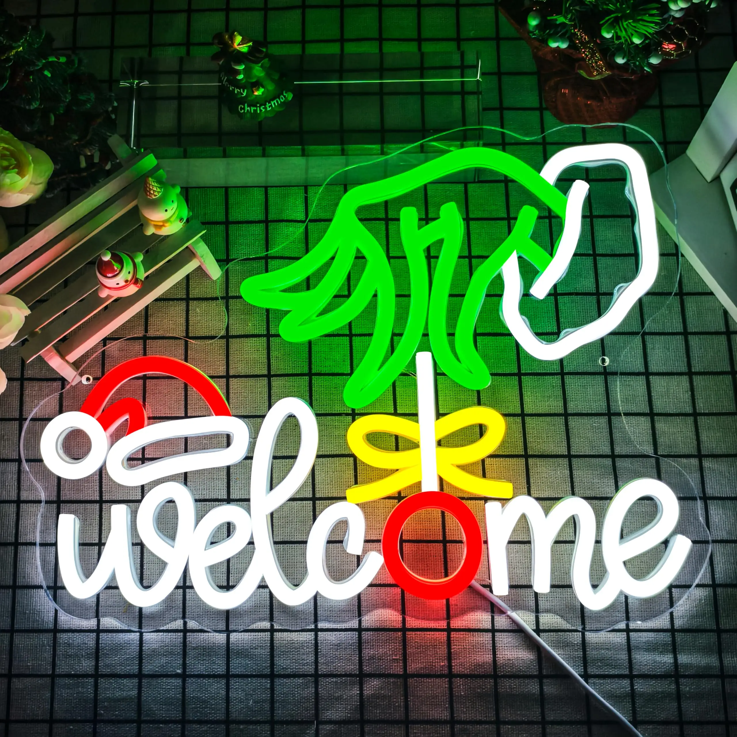 

Christmas Neon Sign Dimmable Light Up Sign Xmas Wall Decor for Christmas Holiday Party Front Door Bedroom Window