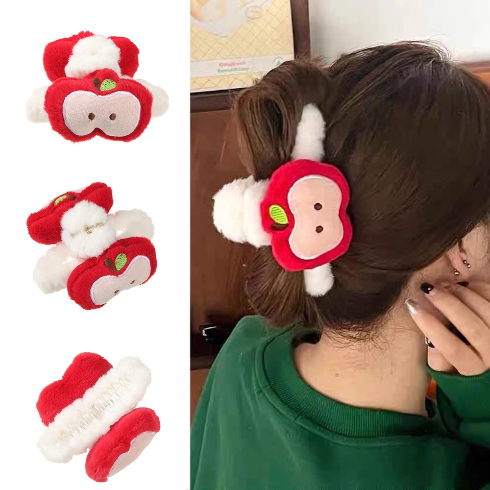 Plush Cute Cartoon Hair Clip For Women Hair Claw Barrettes Hairpin Hair Accessories Headwear