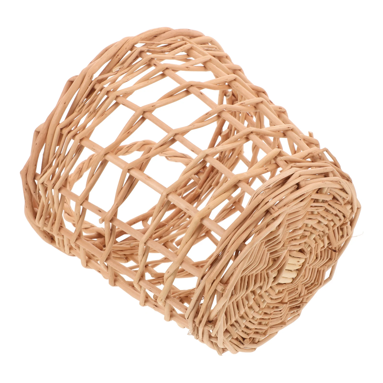 

Rattan Storage Basket Wall Mounted Kitchen ganizer Woven Baskets Hanging Vegetable Fruit Small Wicker Bin Round Trash