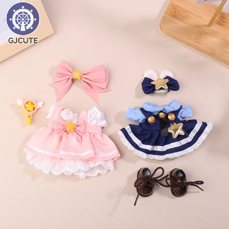 

17cm Cute Mini Plush Doll'S Clothes Outfit Accessories For Korea Kpop Exo Labubu Idol Dolls shark onesie Clothing DIY Girl Gift