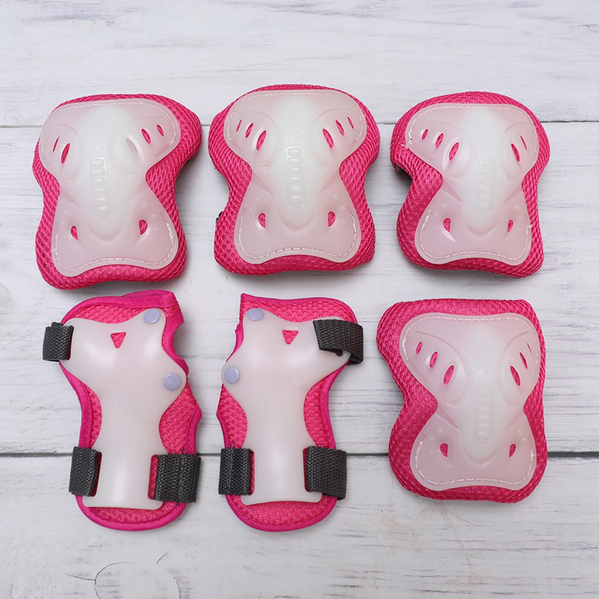 

6pcs Kids Protective Gear Sponge Plastic Ideal Skateboard Skating Roller Sliding Breathable Holes Cool Summer Toddler Knee Pads