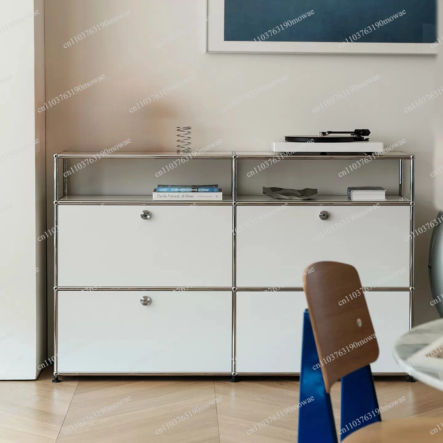 Modular Module Furniture Magazine CD Display Customized Metal Stainless Steel Cabinet  Storage  Sideboard Shelf DIY Living Room