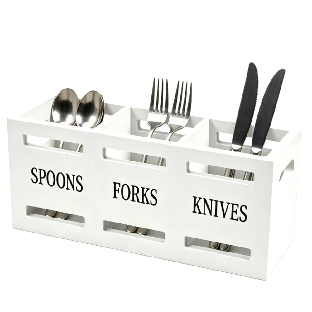 Natural Wood Cutlery Holder Designed for Efficient Countertop Storage of Everyday Dining For Utensils and Flatware