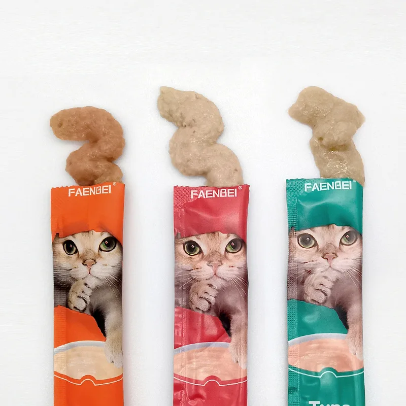 English Cat Snack Bar High-quality Ingredients Delicious High-quality Pet Food For Cats Faenbei Cat Snack Bulk Wet Food Pet Food