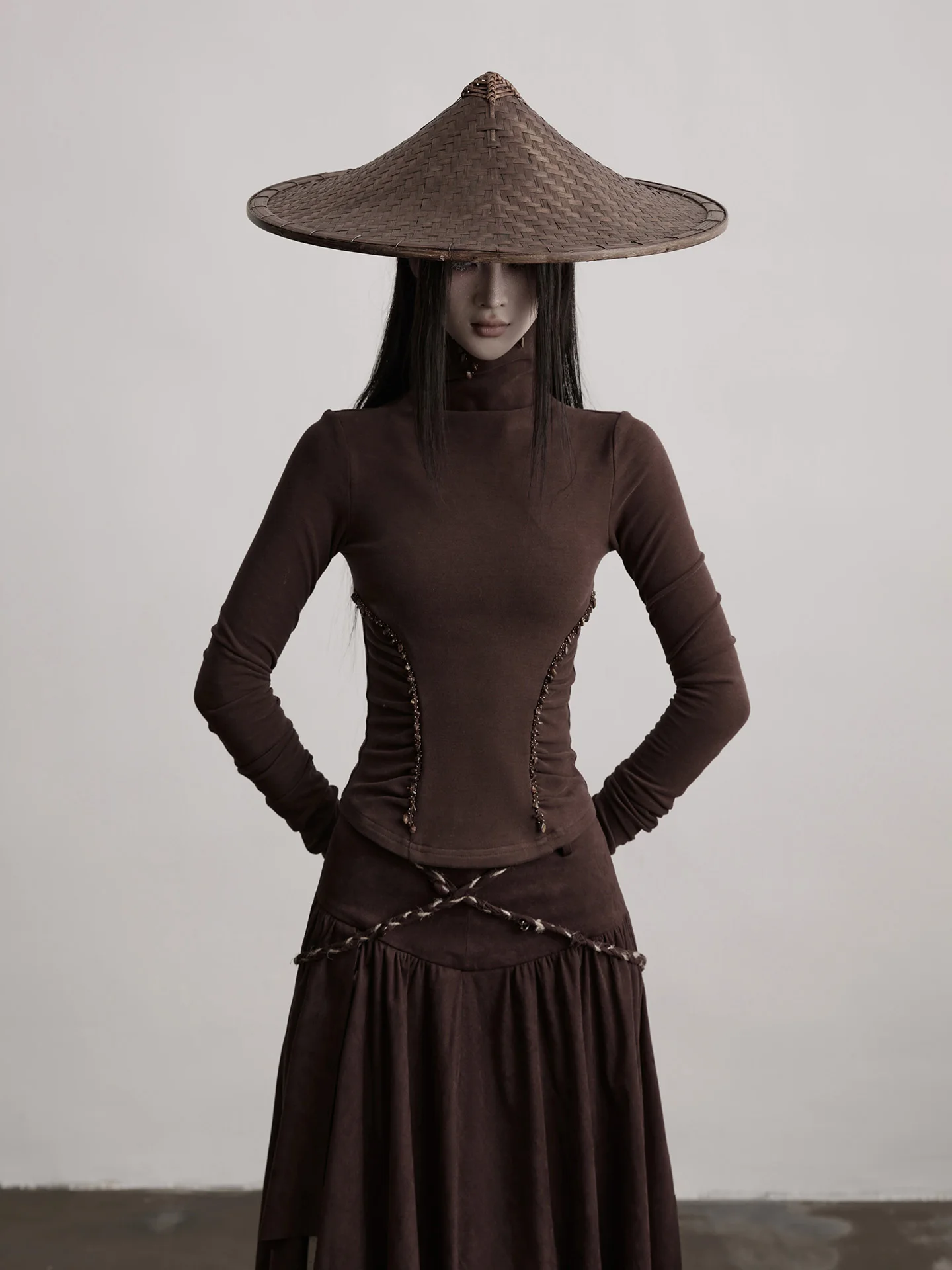 

Indue Winter Warmth Slim Fit T-irt Original Stone Color Velvet Inner Wear Base irt Long Sve Cotton Blend Top