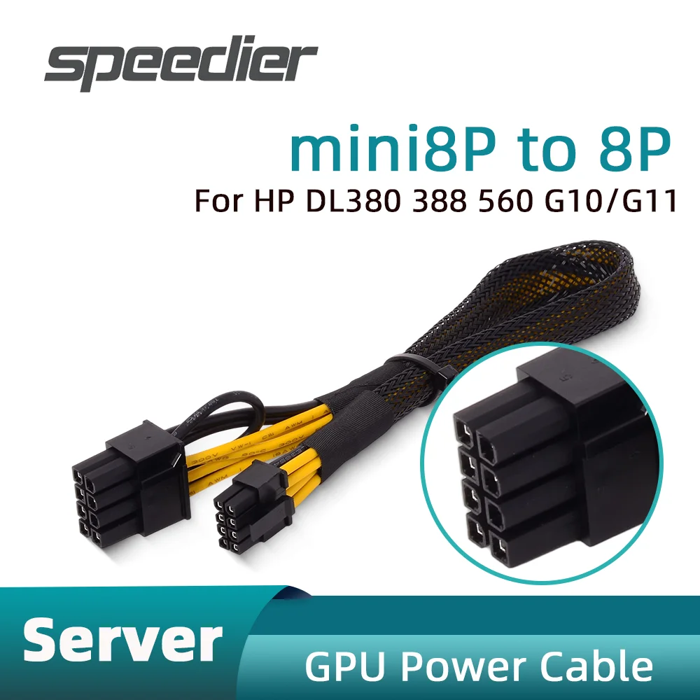 

30cm Server Power Cable mini 8Pin to 8pin/16pin Graphics Card GPU For HP Dell DL380 388 560 G10/G11 Gen10/Gen11 8pin interface