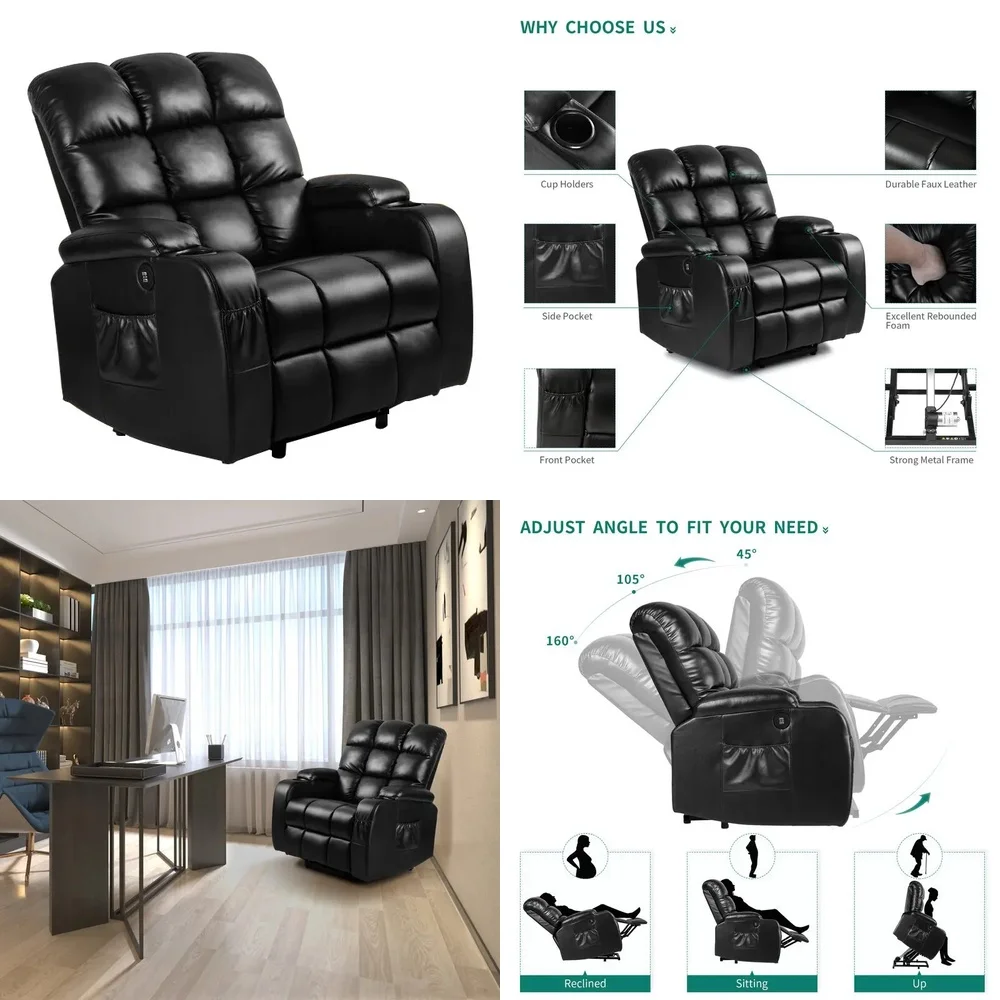 Luxury Electric Recliner Sofa for Elderly for Home Theater for Leisure for Massage Chair for Lifting Seat for Multi