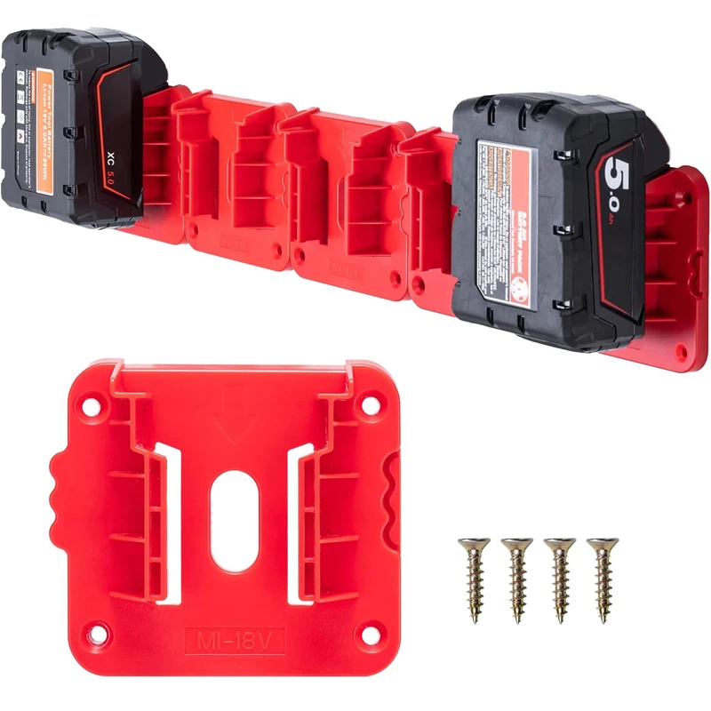 For Milwaukee 18V Li-ion Battery Battery Holder Battery Mount Battery Base Bracket Battery Cover Dock Storage Rack