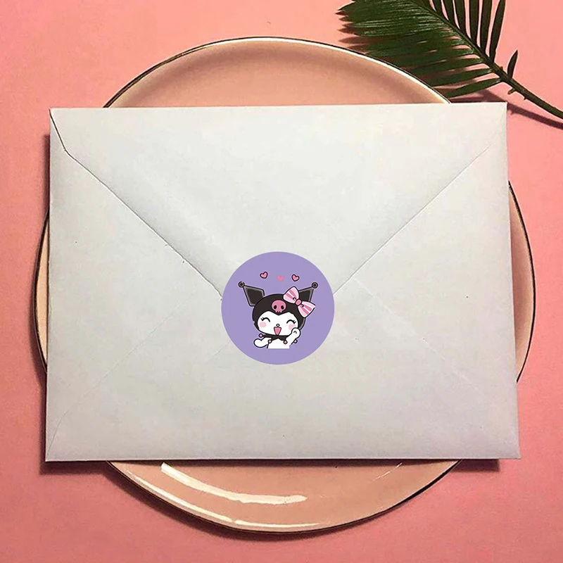 500 Pcs/roll Cartoon Anime Stickers Cute Sanrio Hello Kitty Kuromi Loopy Stickers Scrapbook Suitcase Laptop Fridge Decal