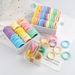 Wholesale 30/50/100Pcs/Lot Colorful Hair Bands Children Seamless Hair Ties Elastic Rubber Band Girl Sweet Scrunchies Accessories