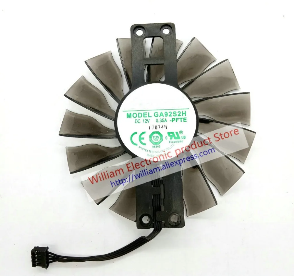 

New Original for ZOTAC GTX960 GTX970 GTX980 GTX980ti Graphics card cooling fan GA92S2H -PFTE PFTH DC12V 0.35A diameter 87MM