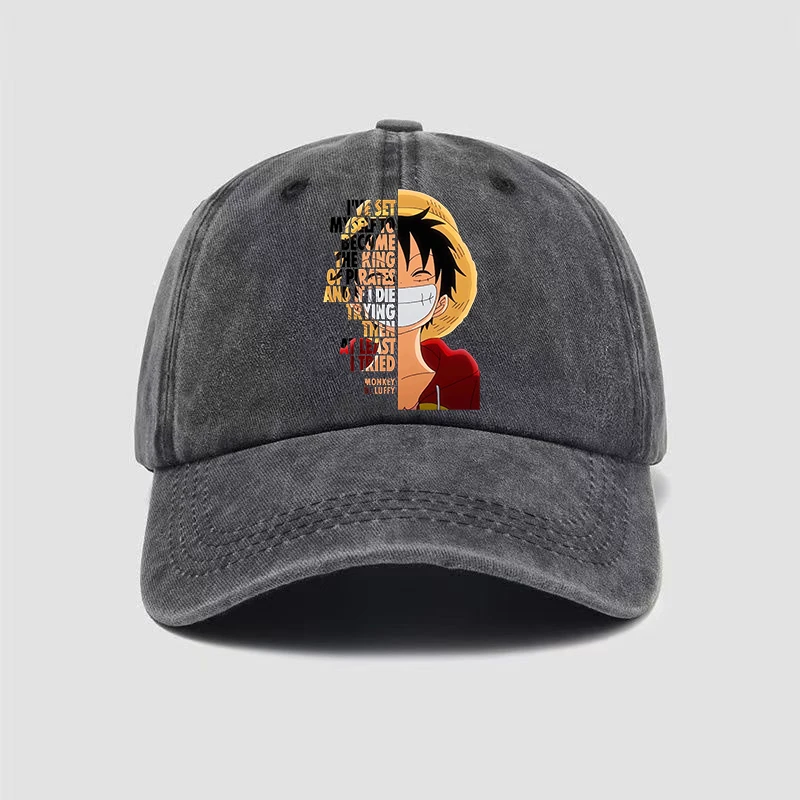 

One Piece Baseball Cap Men Women Fashion Adjustable Washed Baseball Hat Anime Luffy Personality Hip-hop Hats Adult Sun Hat Gift