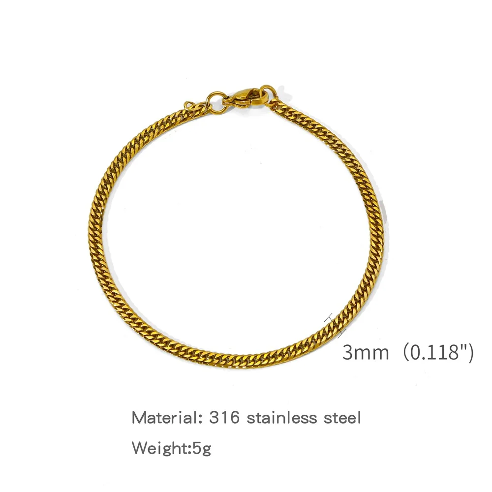Retro Titanstahl Herrenarmband, schlichtes goldfarbenes kubanisches NK Edelstahlarmband, modisches Party-Schmuckzubehör. – Detail 4