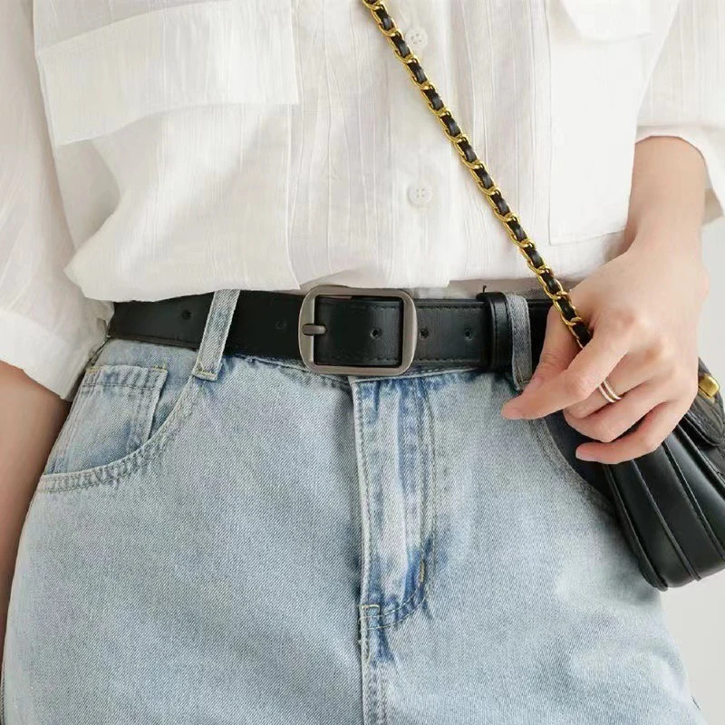 Vintage Style PU Leather Belt for Women Black Brown High Quality Waistband Casual Fashion Strap for Jeans Trousers Waist Straps
