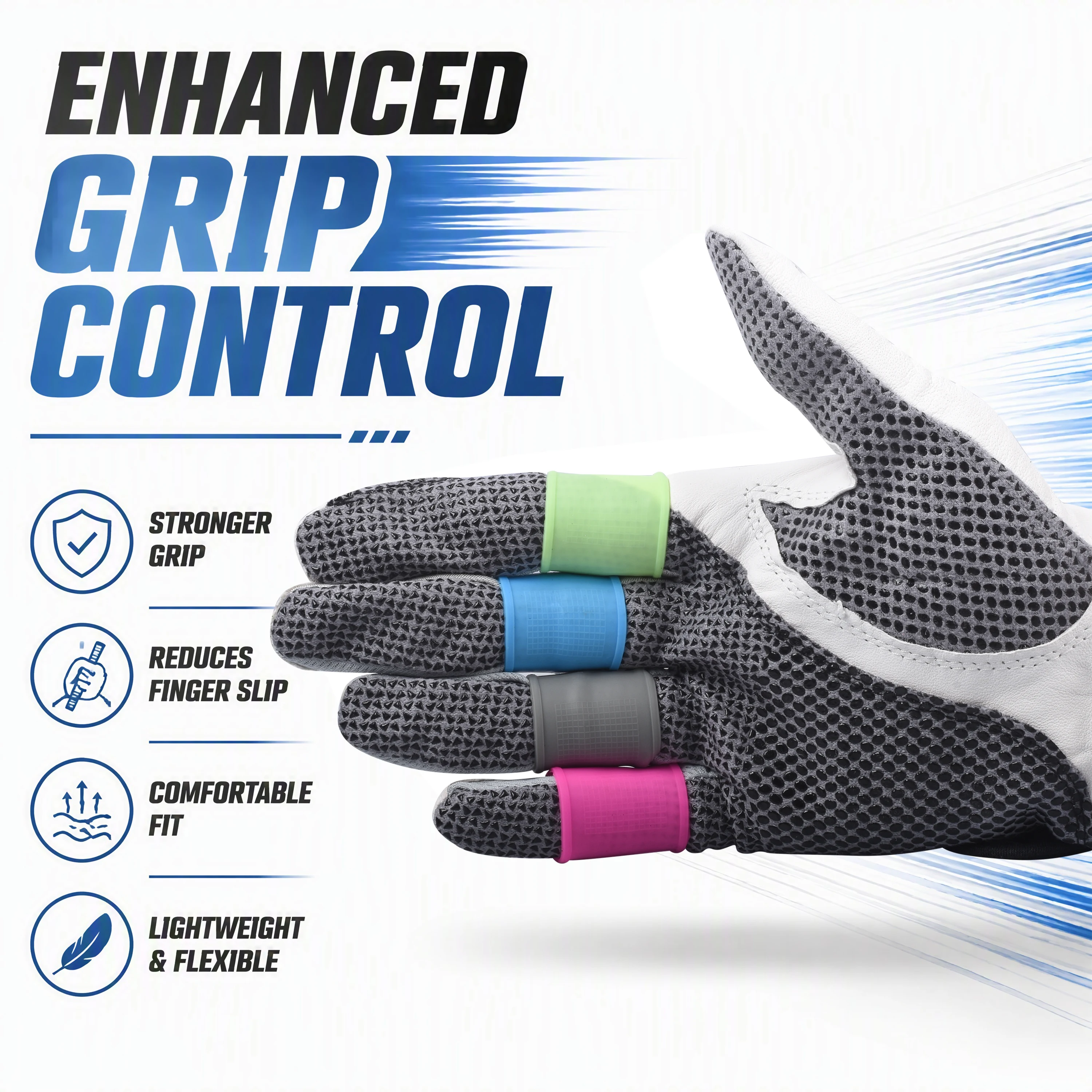 10Pcs Soft Silicone Golf Finger Sleeves Flexible Lightweight Finger Guards Multi‑Color Hand Accessories For Men Women Golf