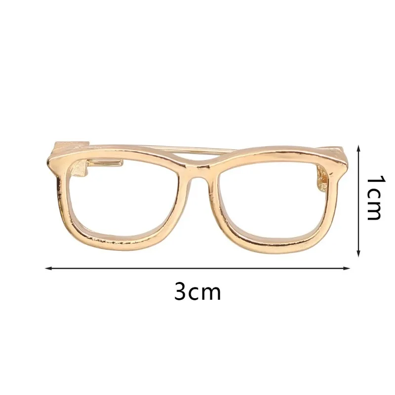 Simple Glossy Glasses Brooch Mini Glasses Shaped Metal Brooches Backpack Pins Unisex Stylish Lapel Pins Jewelry Accessories Gift