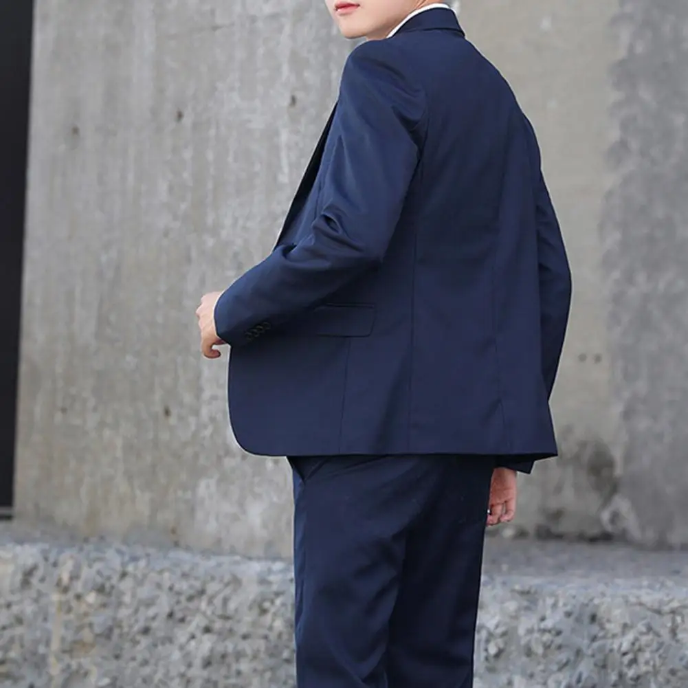 1 Set Suit Coat Trousers  Solid Color   Blazer Pants Pure Color Two Buttons Blazer Pants