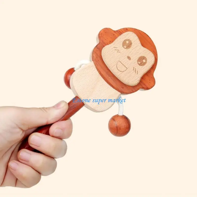 090B Multipurpose Baby Shake Drum Infant Handheld Bells Baby Rattle Encourage Exploration & Stimulate Senses for Boys Girls