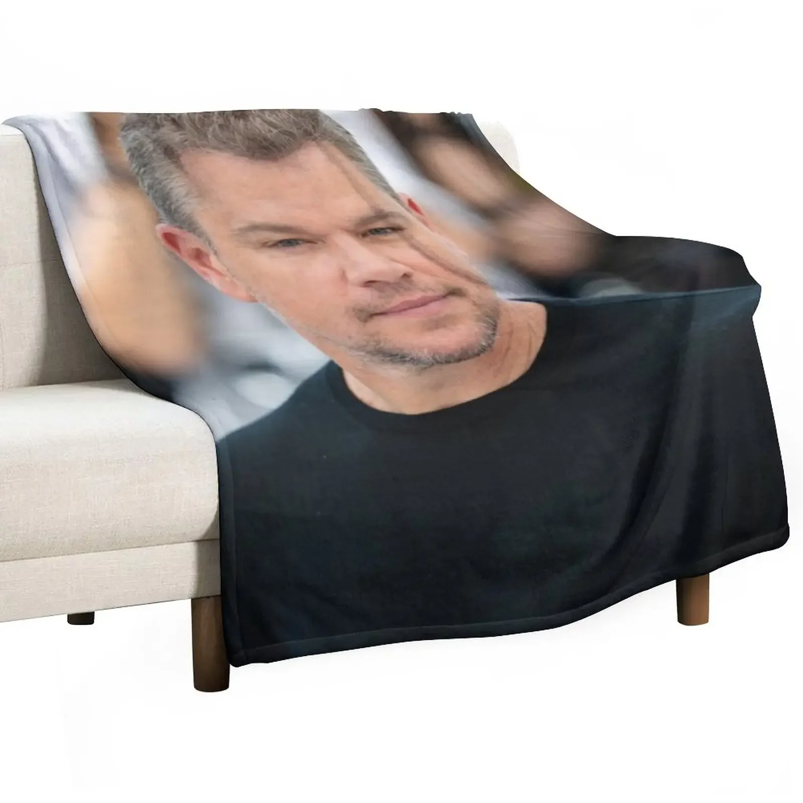 

Matt Damon Throw Blanket warm for winter Soft Plaid Blankets