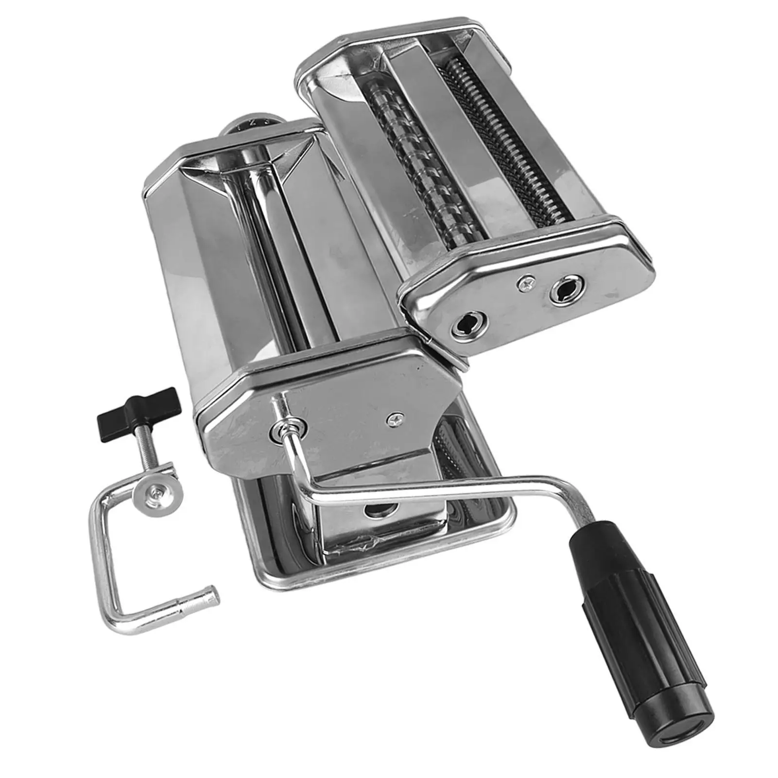 Adjustable Pasta Maker  2-4mm Noodle Press Hand Crank Stainless  Easy Assemble for Home Use