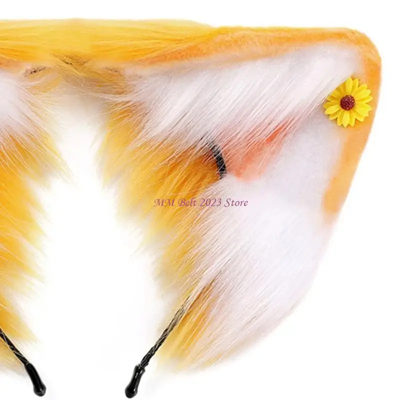 49ME Niedlicher Fuchs Linabell Ohrform Haarband Damen Stirnband Live-Übertragung