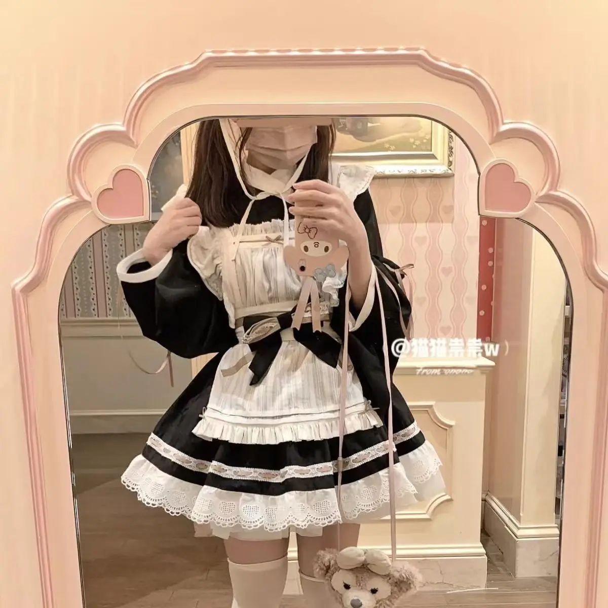 القوطية Y2k هالوين تأثيري معاطف أنثى أنيمي الحلويات لوليتا حفلة فساتين صغيرة اليابانية Kawaii لوليتا فستان خادمة مجموعة النساء #2