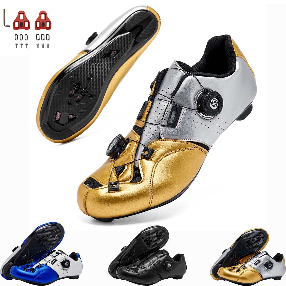 

New Style Sneakers Road Soled Bike Shoes Men Sports Cycling Shoes Racing Bicycle Cleats Shoes Sized For 41-46