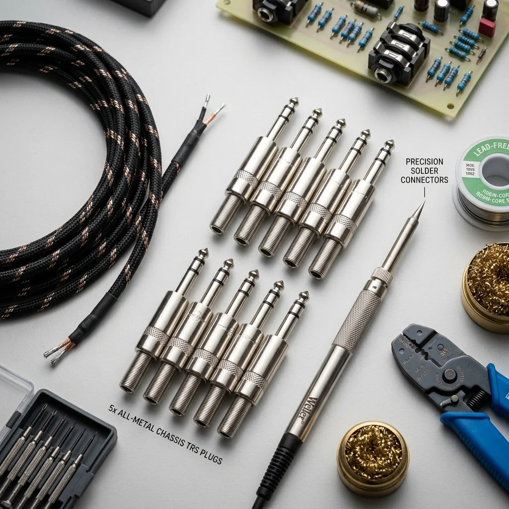 5pcs 6.3MM Mono/Stereo Audio Plug Male Connector Welding Line HeadPhone Stereo 1/4 6.35MM 2/3 Pole Metal Adapter