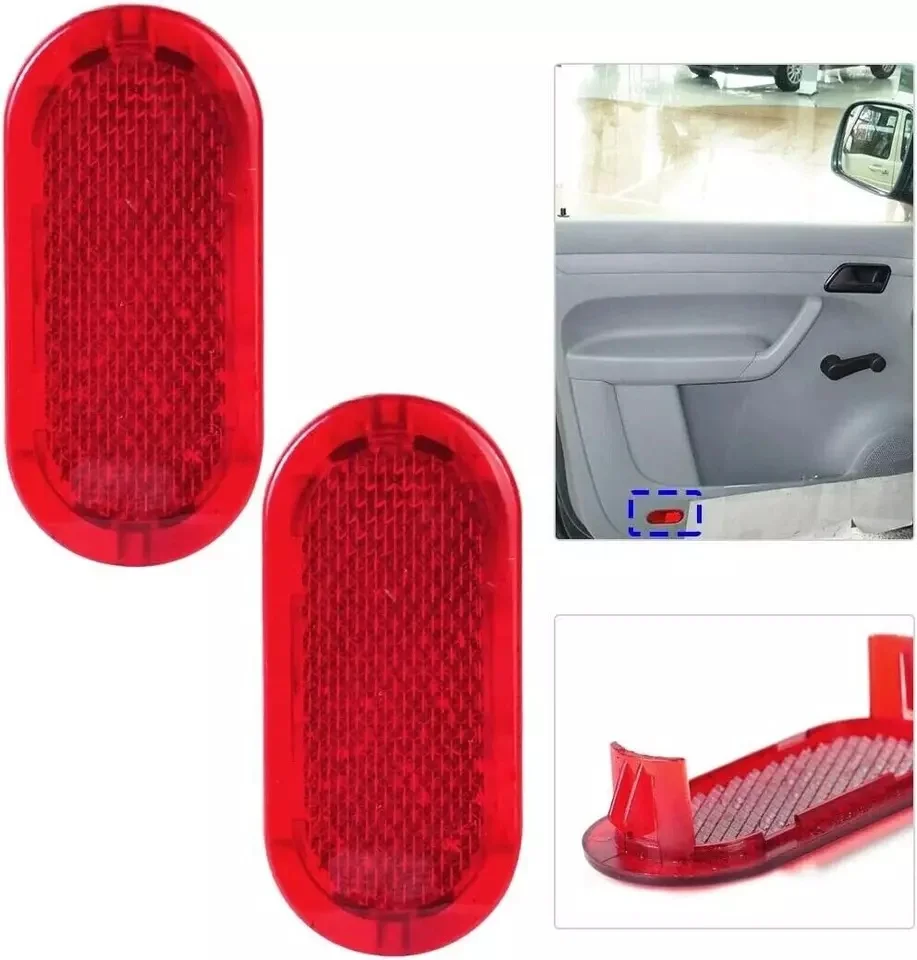 2pcs Red Door Panel Warning Light Reflector Signal Lamp For VW Beetle Caddy Polo 6Q0947419 Car Lights Accessories