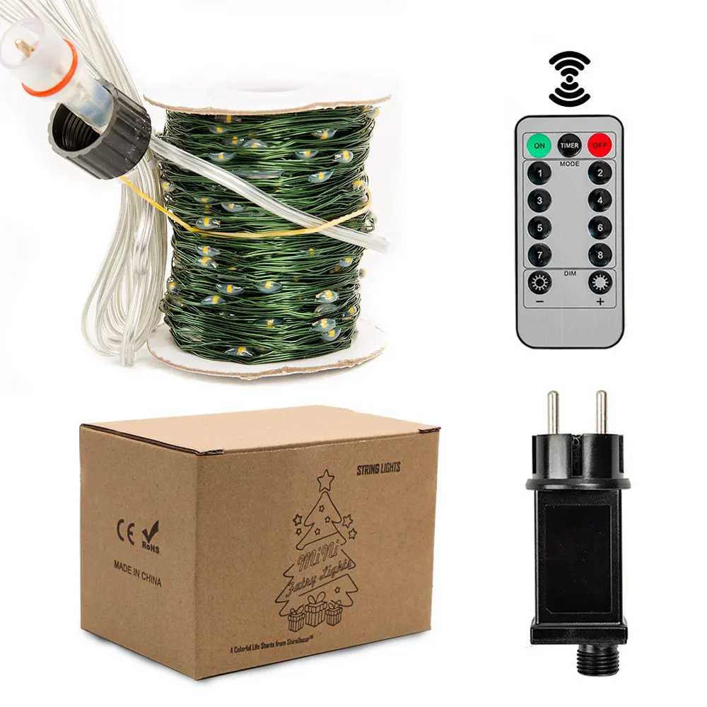 2000 LED Christmas Lights Garden Outdoor Waterproof Plug Fairy Lights Led String Remote Control Tree Wedding Decoration Party