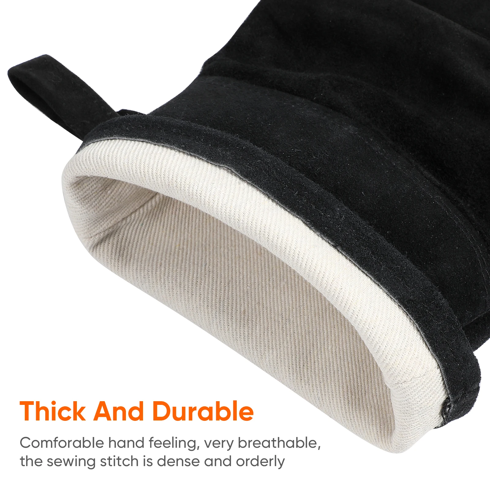 

Insulated BBQ Gloves Heat Resistant Oven Baking Grill Fireplace Welding Pizza Cowhide Fire Retardant Cut Proof Durable