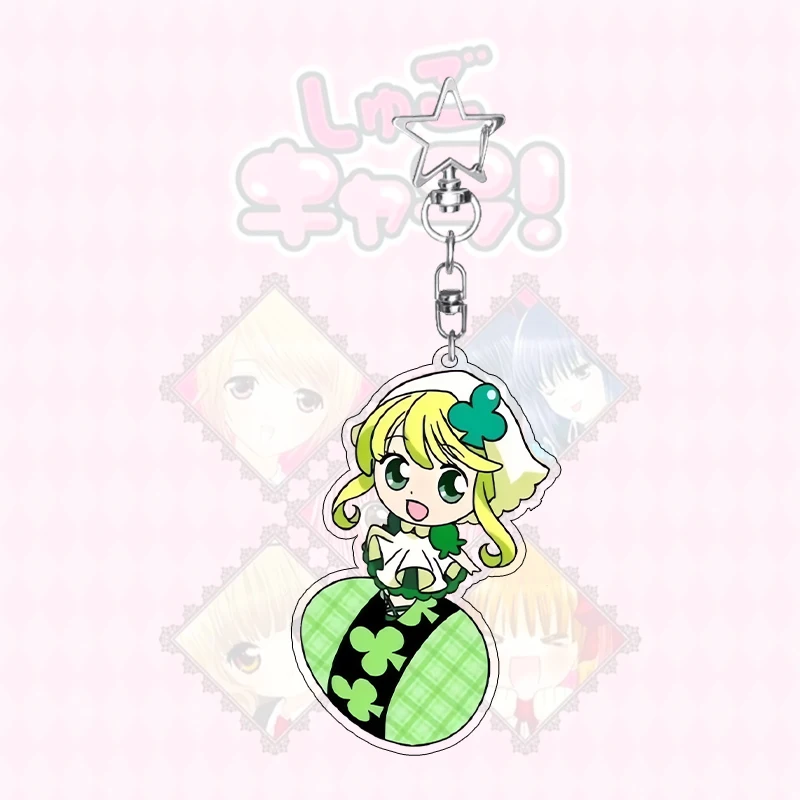 Kawaii Shugo Chara Anime Figuur Acryl Sleutelhanger Girly Hart Cartoon Leuke Hinamori Amu Ei Sleutelhanger Charm Studenten Geschenken Speelgoed