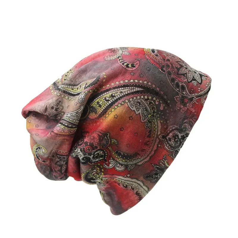 New Style Fashion Women Hat Floral Polyester Women's Summer Hats Female Beanie Skullies Colors Vintage Girl's Bonnet Gorras