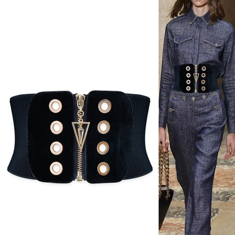 

Plus Size Woman Belt Dress Female Waist Wide Stretch Cummerbunds Designer Belts For Women High Quality Black Punk Corset