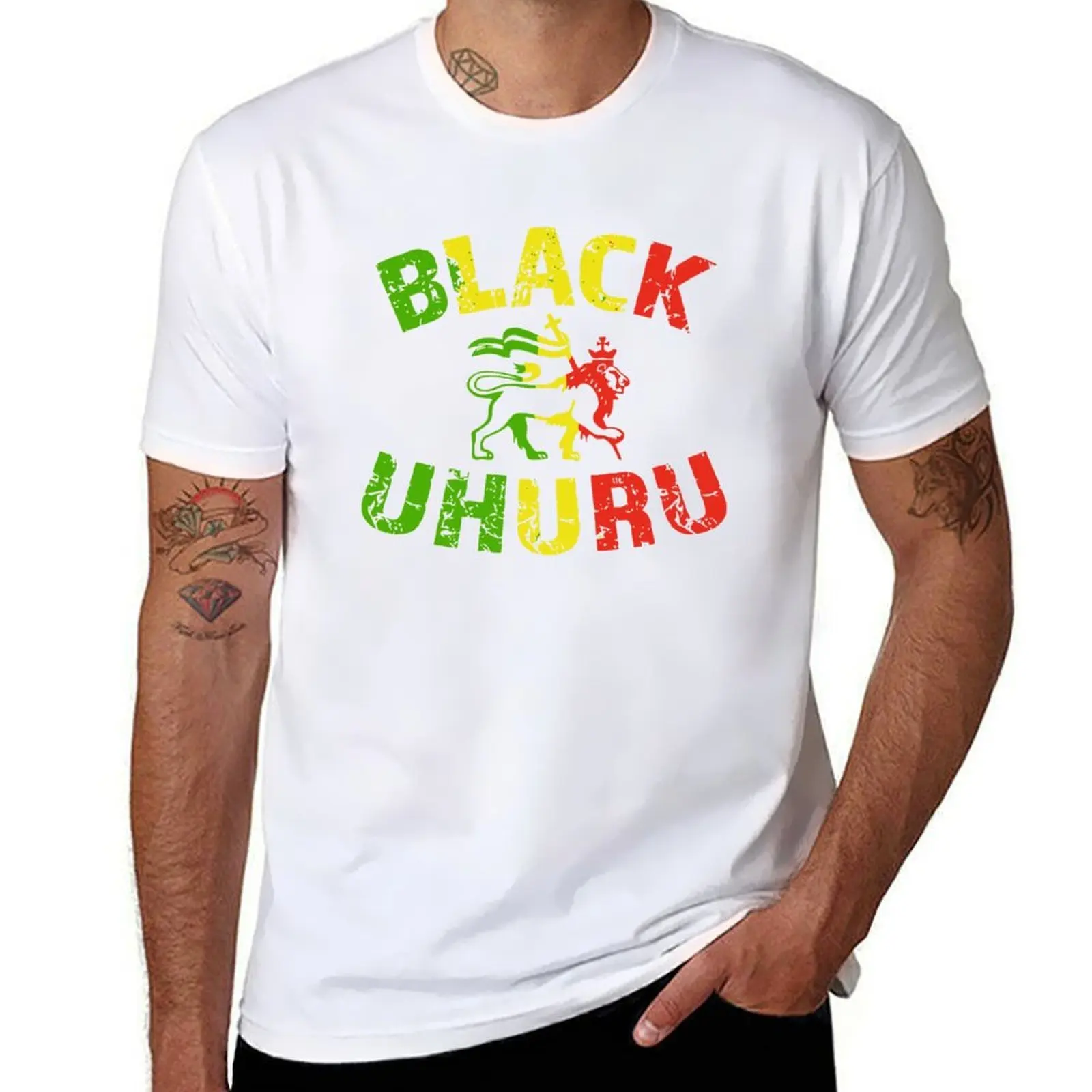 

Black Uhuru Jamaican Lion T-Shirt t shirts for man graphic funny t shirts for man cotton soft T-Shirt