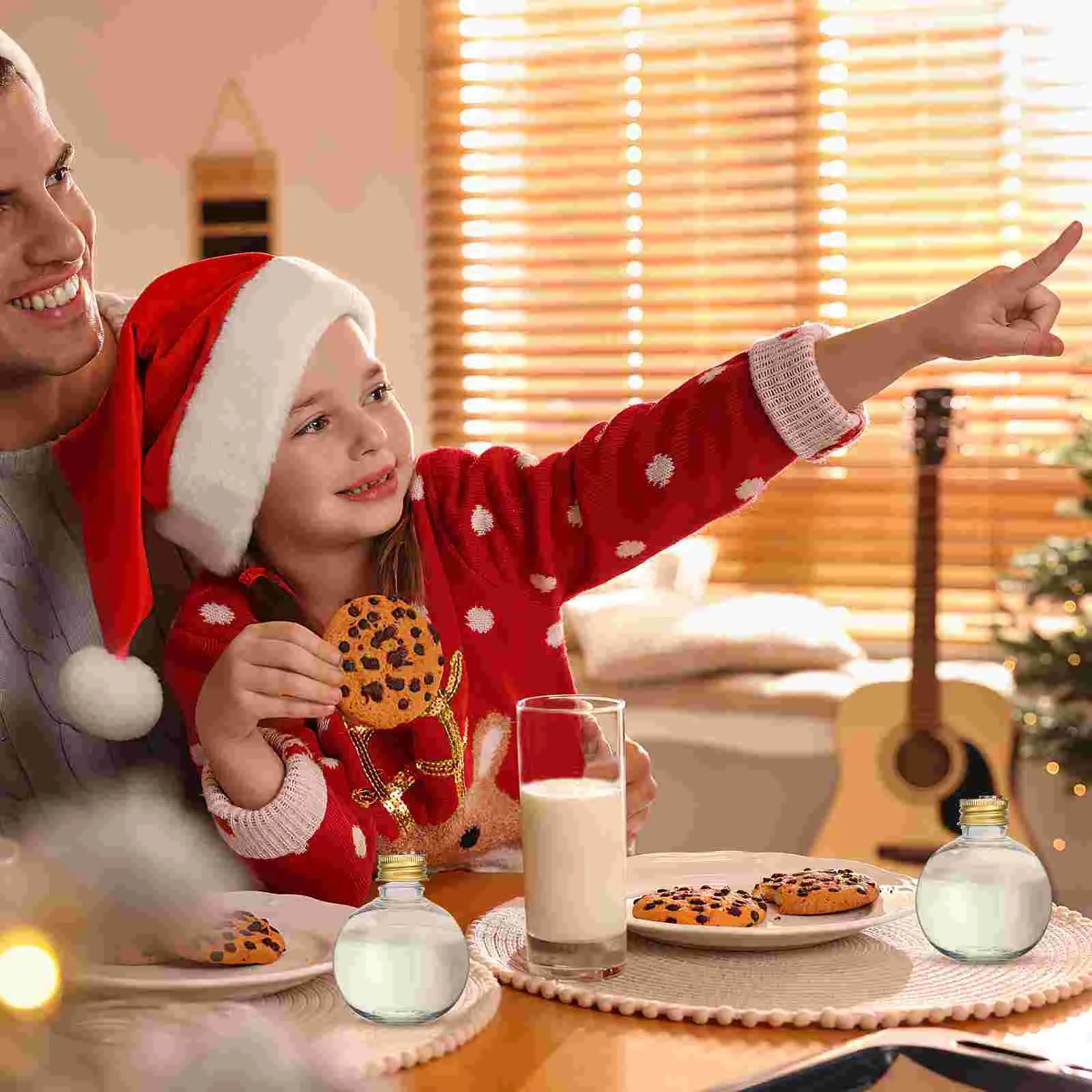 10 pièces boules de noël sphériques avec bouchons métal Anti-fuite scellage jus enfant