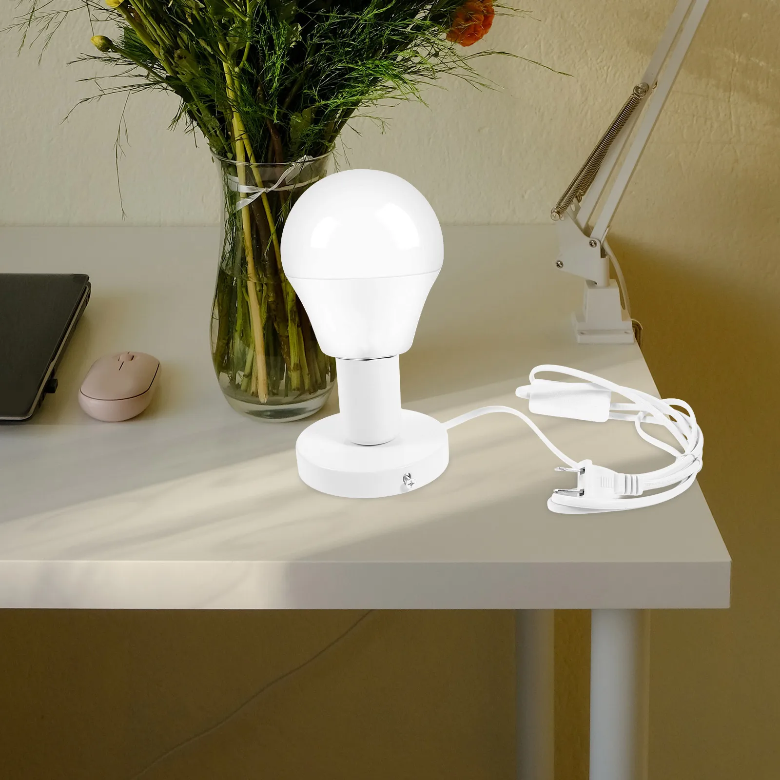 

E27 Table Base Round Smooth St White Metal Round Table Lamp Base Office Bedroom Living Room Study Solid Lamp Bases Supplies