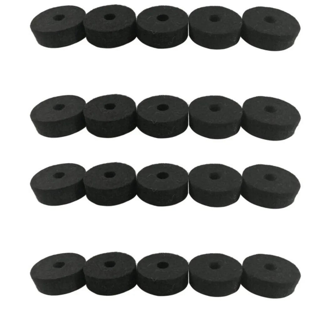 Set Cymbal Felt Washer Round Shape 20pcs Crash Cymbals Clutch Drum Felts Gray/black KIT Brand New High Quality