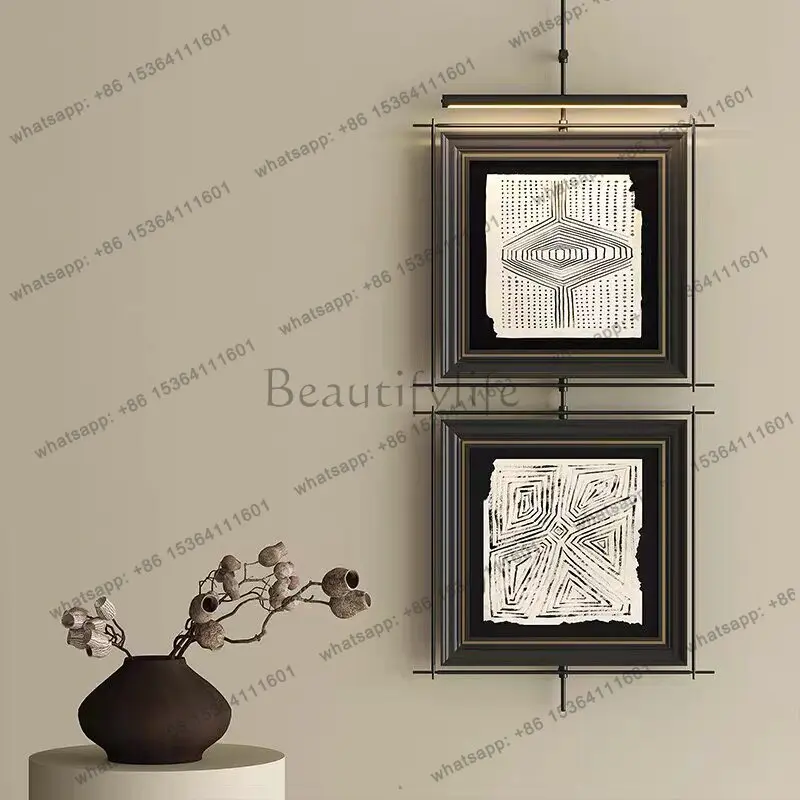 Medieval style painting hotel room atmosphere light restaurant box metal pole painting