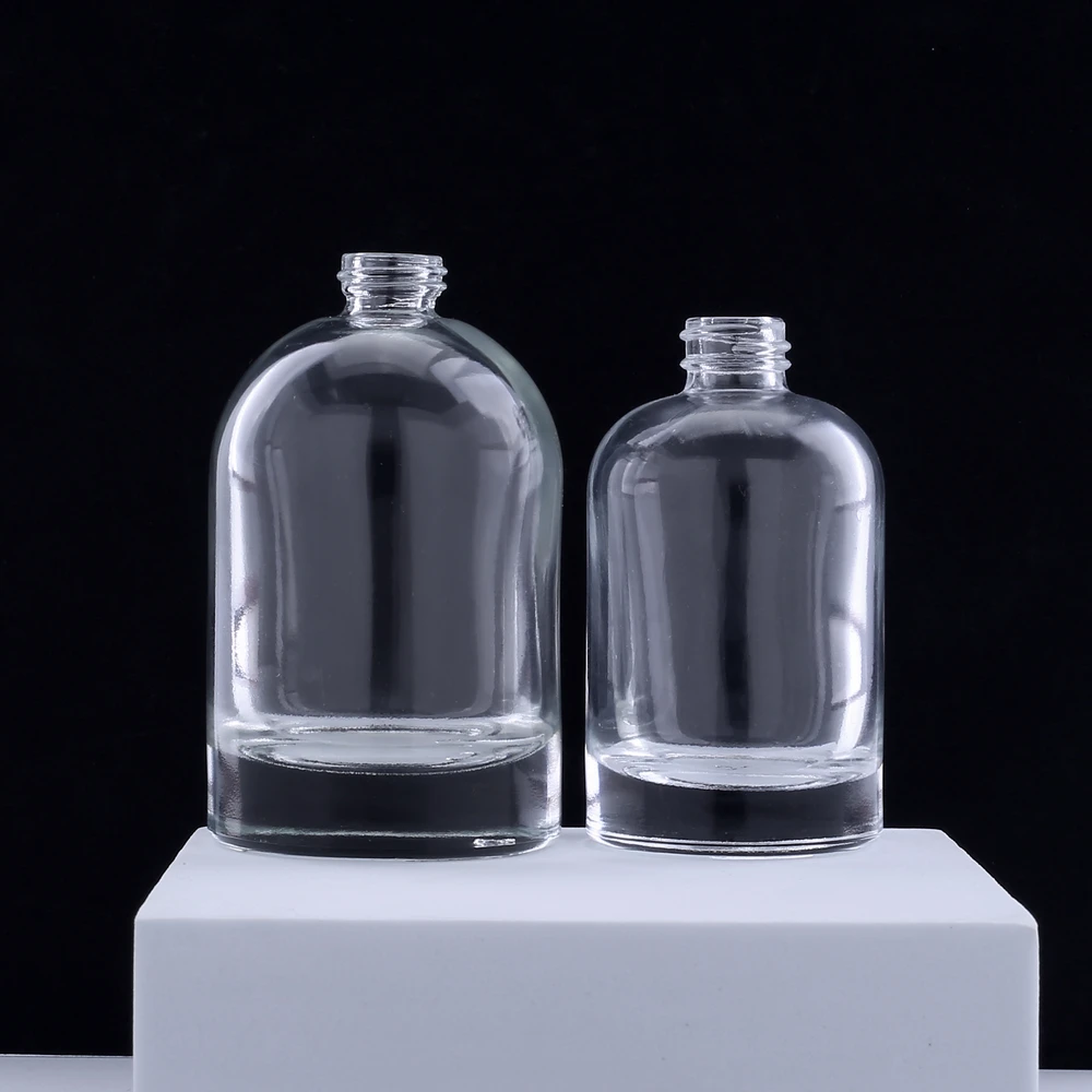 3 ピース/ロット 30 ミリリットル 50 ミリリットル空のラウンドクリアフレグランスガラス香水瓶、キャップ付き香水スプレーガラスボトル