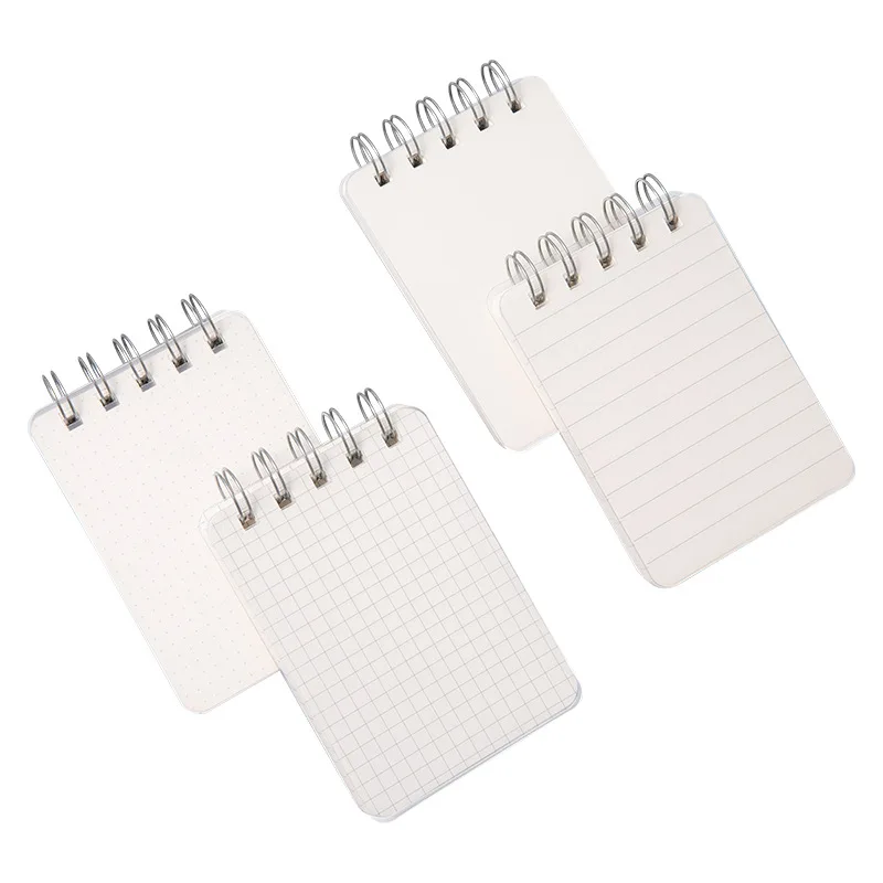 Mini Loose-leaf Notebook A7 Coil Removable Student Portable Light Color Memo Management Plan Checkered Pocket Book