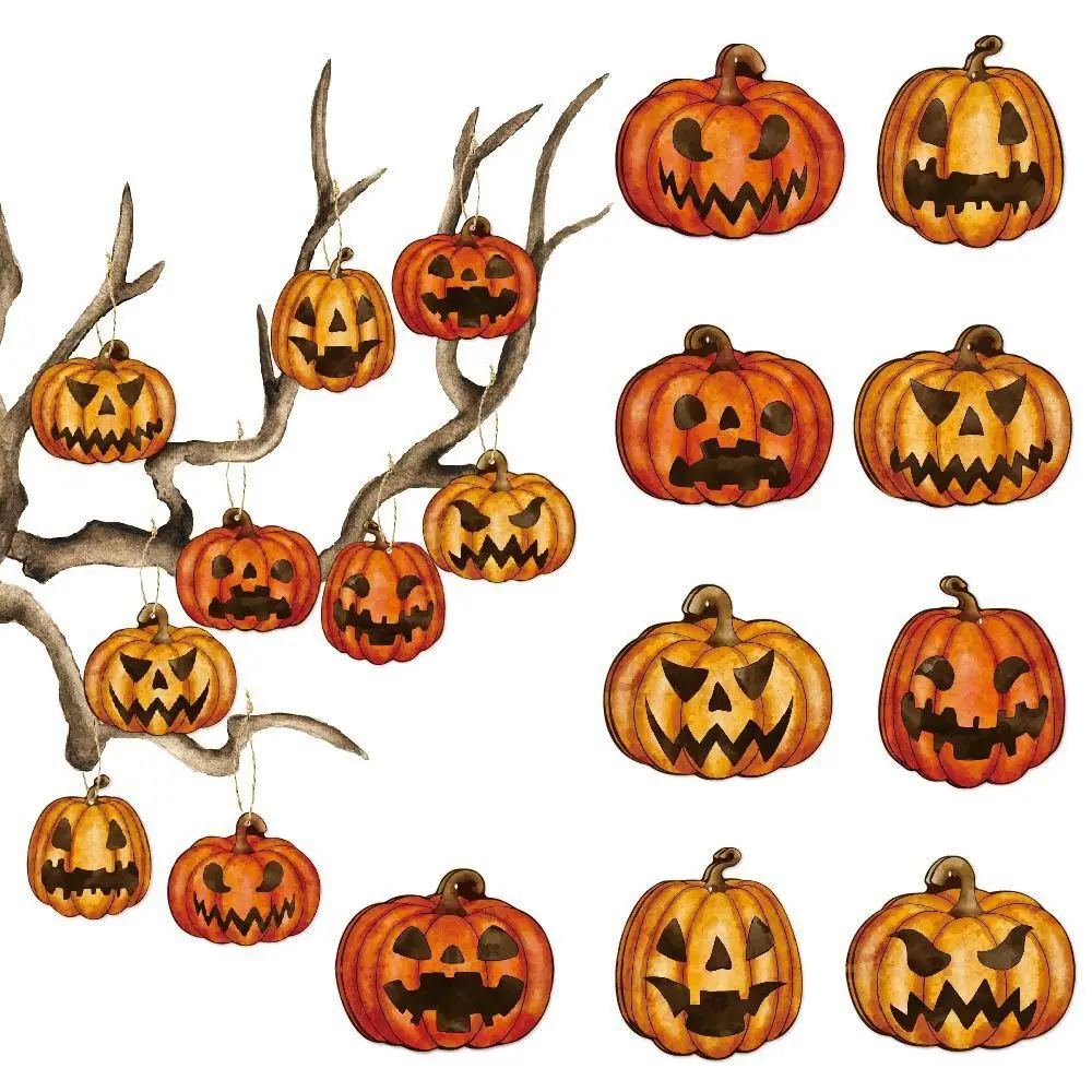 Halloween Hanging Garland Bunting Pumpkin Paper Lantern Banner Halloween Party Decorations Horror Props