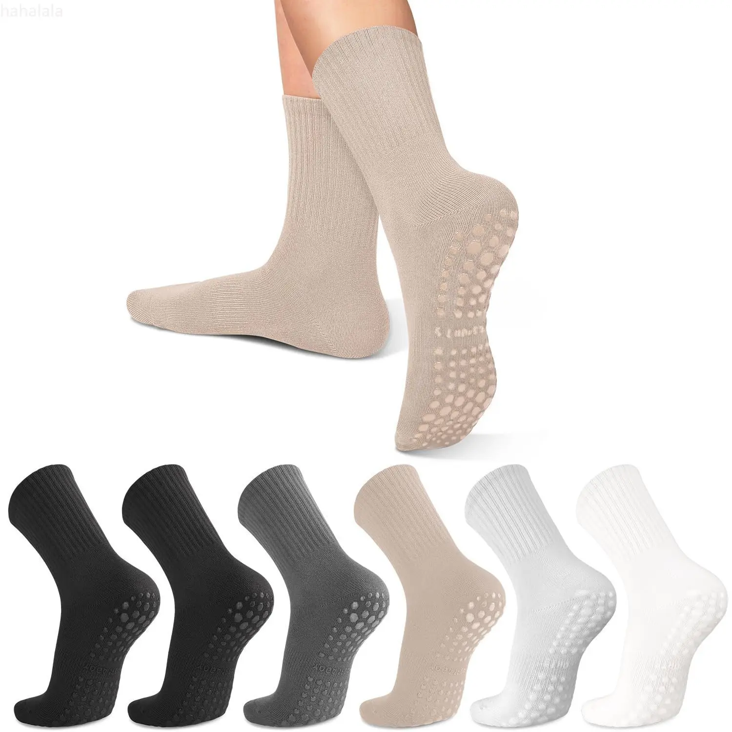 

Solid Color Anti Slip Yoga Socks Women Professional Pilates Socks Indoor Dance Aerobics Trampoline Fitness Sports Socks Women