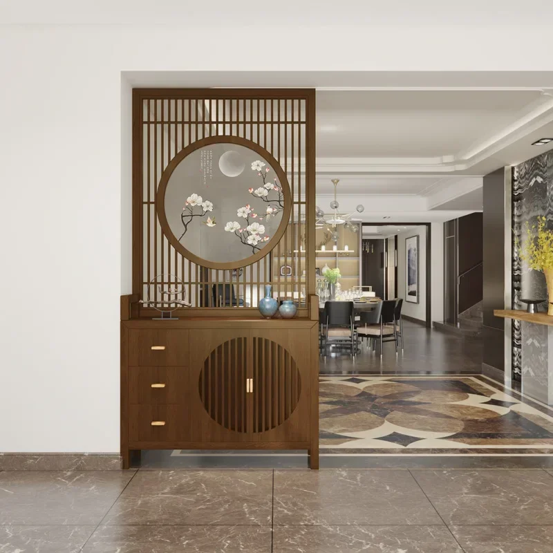 New Chinese Screen Partition Living Room Double-sided Entrance Cabinet Shoe Cabinetl16