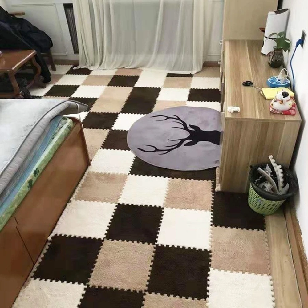 10/20 Piece Plush Baby Playmat EVA Non Slip Interlocking Foam Mat Soft Fluffy Washable Flooring for Bedrooms Living Rooms