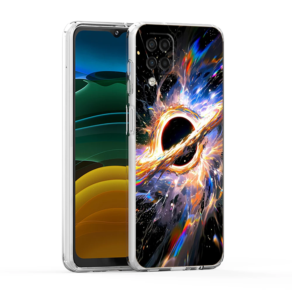 Rainbow Black Hole Soft Cover for Samsung Galaxy A13 A15 A17 A22 A23 A25 A32 A35 A51 A52 A53 A55 5G Transparent Phone Case Capas